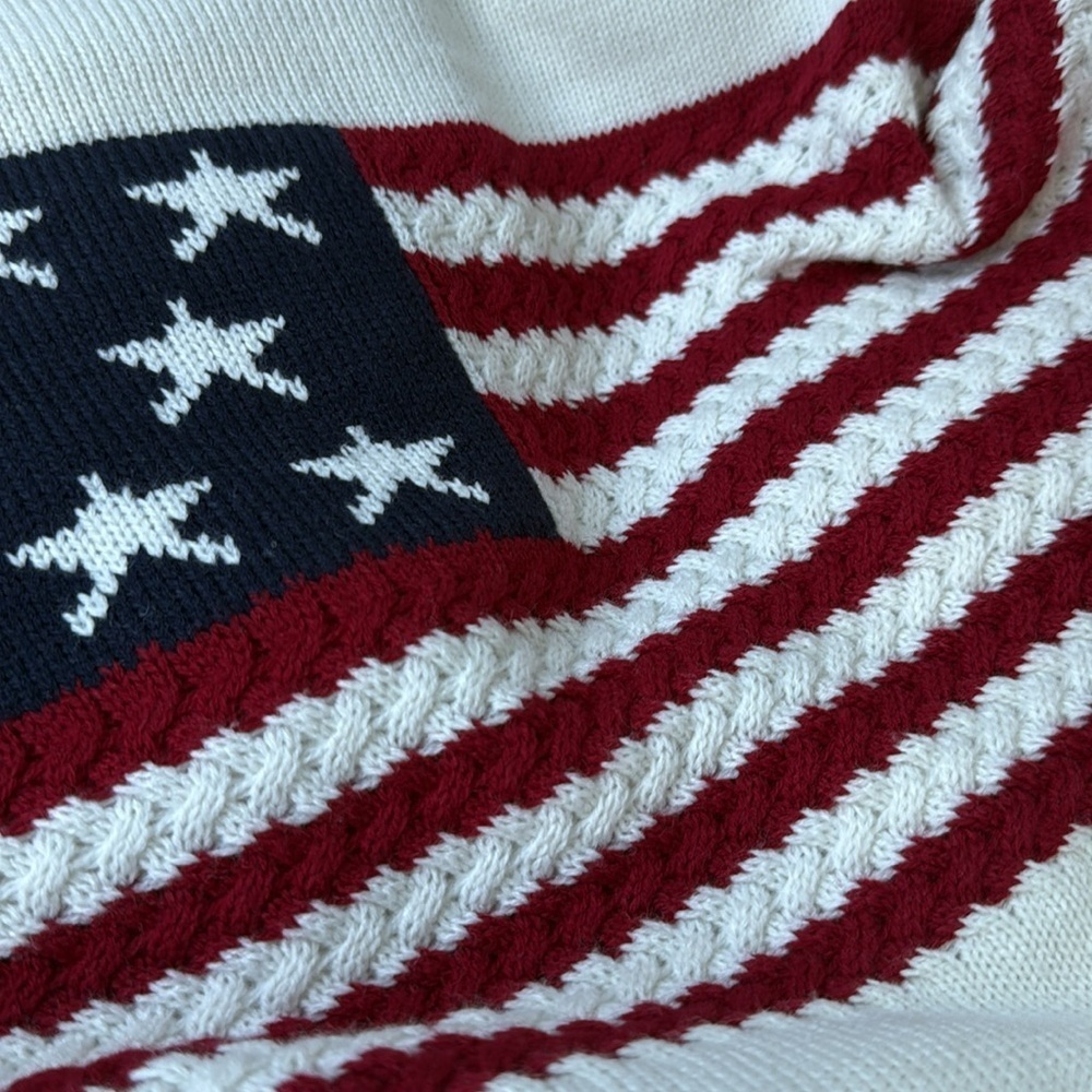 American Flag Crochet Sweater Large NWT - Picture 4 of 4